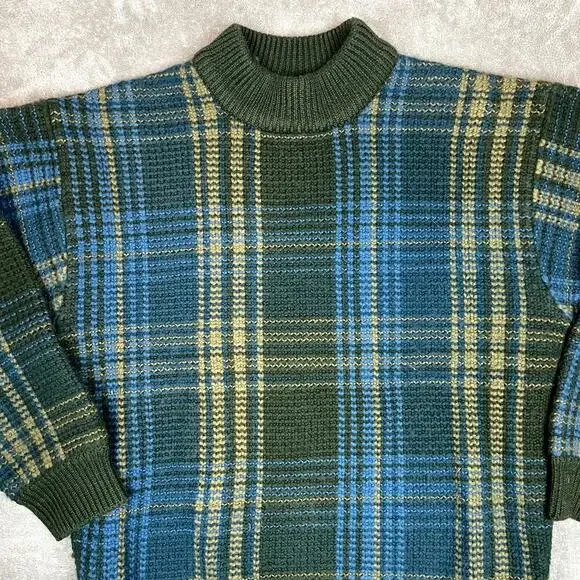 VTG Timberland Weathergear Sweater 100% Wool Mens XL Green Pullover Grandfather - Picture 2 of 10